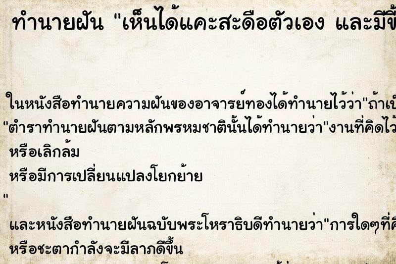 ทำนายฝันทำนายฝันเห็นได้แคะสะดือตัวเองและมีขี้ไคลออกมาเยอะมาก